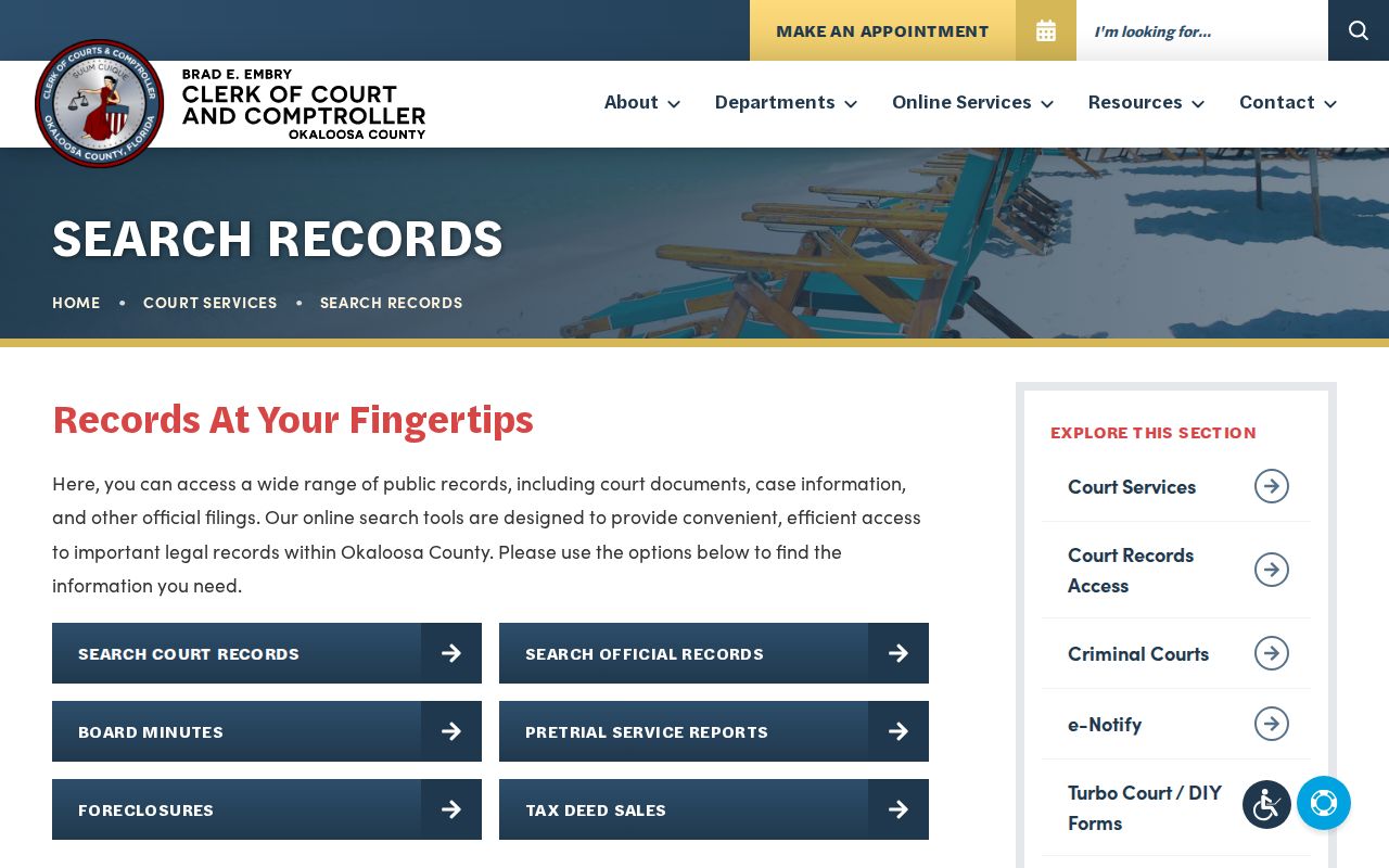 Okaloosa County court record and arrest disposition search guidance